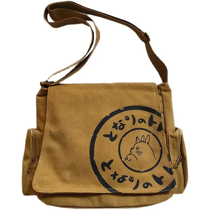 Women's Canvas Shoulder Bag Large Capacity Crossbody Bag Cartoon Messenger Tote Bag Bags Bags