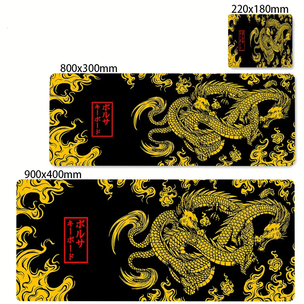 80x30cm Lock Edge Keyboard Pads Large Office Non-Slip Computer Mouse Pad Japanese Art Dragon Deskmat Gamer Custom Home Mousepad