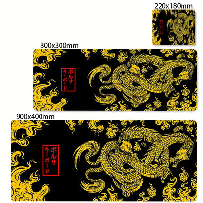 80x30cm Lock Edge Keyboard Pads Large Office Non-Slip Computer Mouse Pad Japanese Art Dragon Deskmat Gamer Custom Home Mousepad
