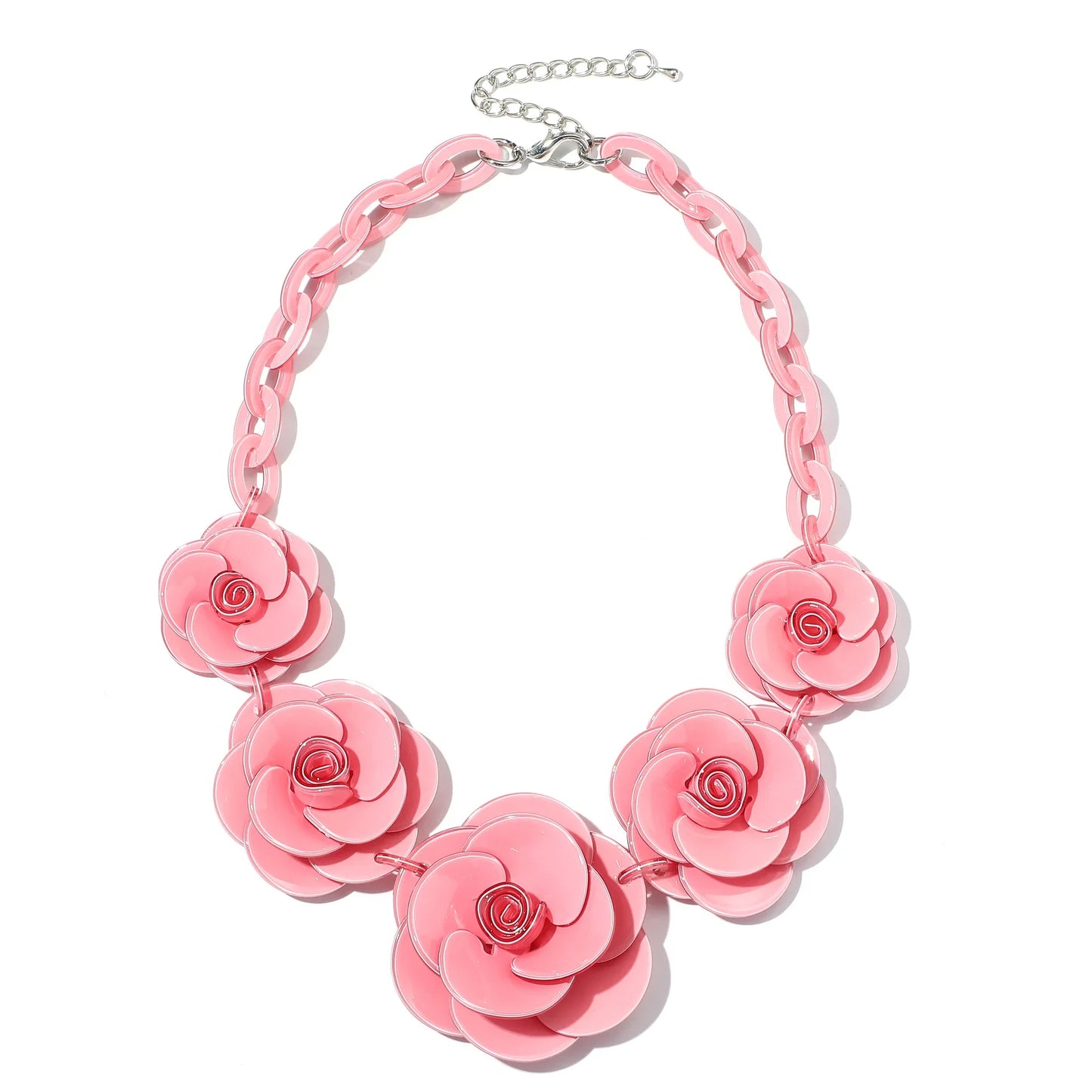 Blucome 2022 New Acrylic Flower Shape Necklace Female Exaggerated Clavicle Sweater Necklace Unique Women Girls Pendant  Jewelry