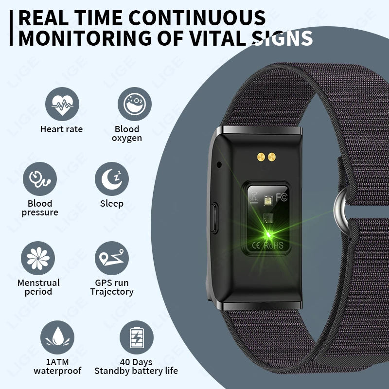 New Smart Watch Men Smart Health Wristband Women GPS Sport Trajectory 1ATM Waterproof All Day Healthy Monitor Fitness Bracelet