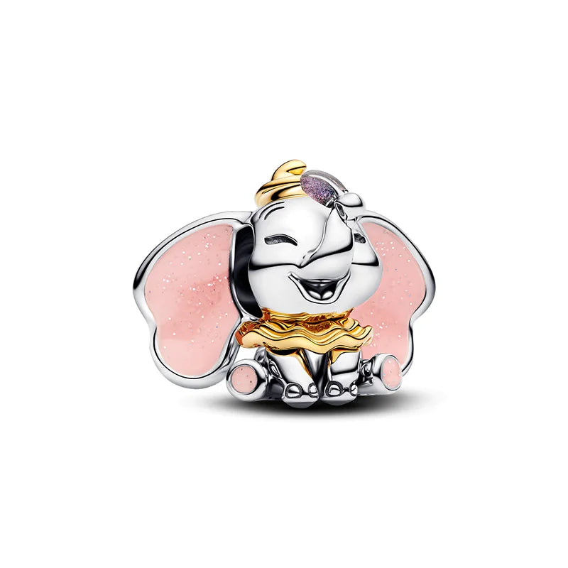 Disney Plata De Ley 925 Silver Charm Monster Activity Flowers Pendant Beads Original Women Bracelets Bangles DIY Jewelry Gift
