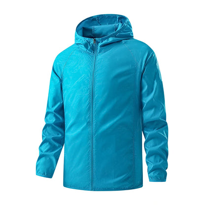 JNLN Men Women Hiking Jackets Waterproof Sun Protective Windbreaker Unisex Camping Climbing Outdoor Rain Coat Portable Clothes