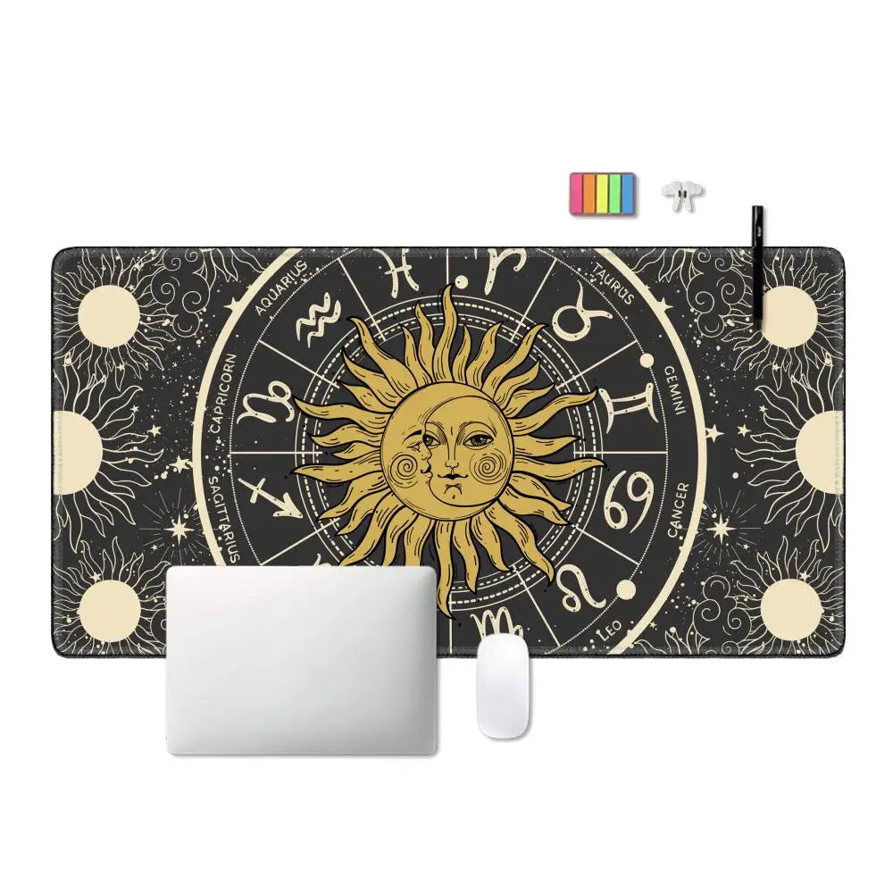 Moon Sun Planet Large XL Speed Version Game Computer Keyboard Office Table Mat tarot card Gaming Mouse Pad for PC Gamer Mousemad