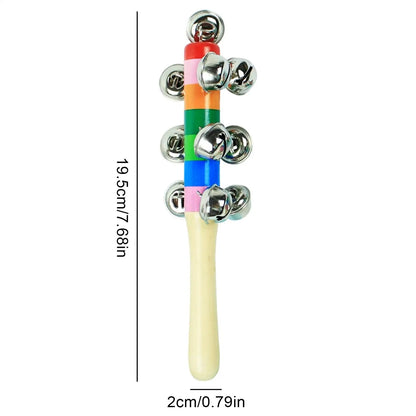 Wooden Bell Rod Rainbow Instruments Toys Early Education Stick Shaker Musical Toy for Children Kids Gifts Percussion Instruments