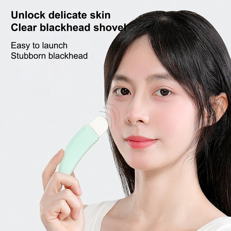 Facial Skin Scrubber Blackhead Remover With Cover Face Spatula Exfoliator Deep Cleansing Skin Care Tool