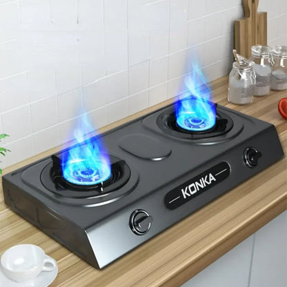 Gas Stove Desktop Double Burner Household Natural Gas Liquefied Stove Raging Fire Estufas De Gas Para Casa Cooktop