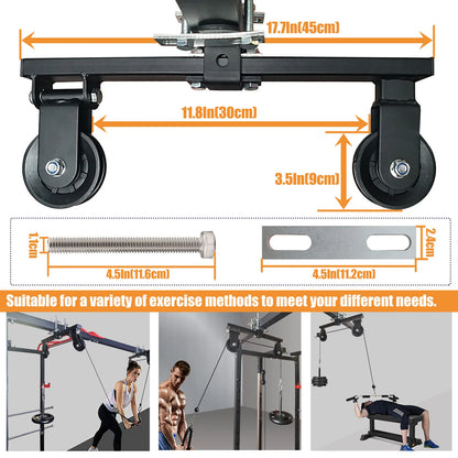 Fitness Pulley  DIY Cable Machine System For Round Metal Tube Home Pull Down Workout Accessories Gym Loading Lifting Back Pullin