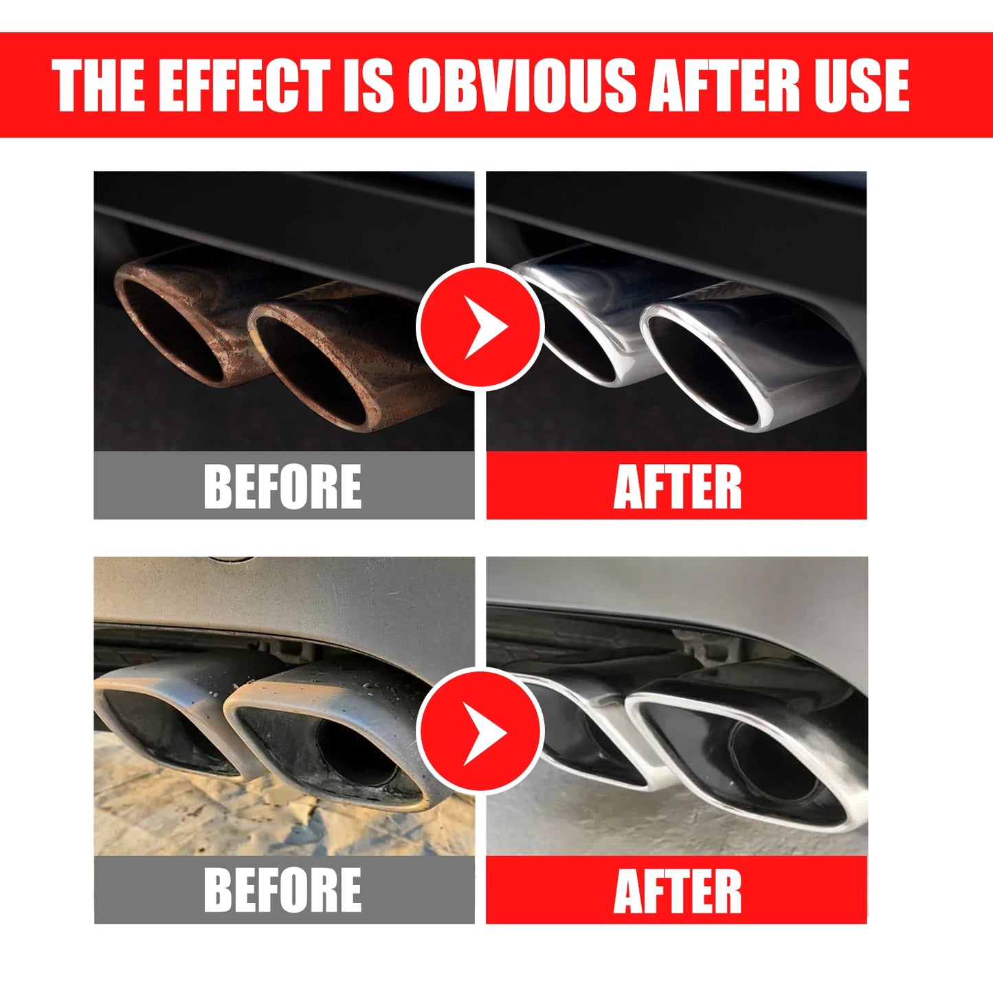 Car Exhaust Pipe Cleaner Metal Polish Rust Remover 120ml Kit Motorcycle Maintenance Tool Automotive Detail Spray Restore Shine