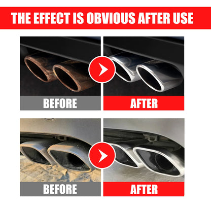 Car Exhaust Pipe Cleaner Metal Polish Rust Remover 120ml Kit Motorcycle Maintenance Tool Automotive Detail Spray Restore Shine