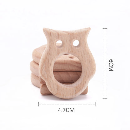 10pc Baby Wooden Teether Beech Bee Pacifier Teeth Pendant Wooden Baby Gym Toys Montessori Animals Baby Products Newborn Gift Kid