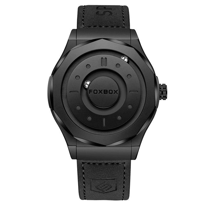 FOXBOX Creative Men's Quartz Wristwatches Outdoor Sports Waterproof Scrolling Pointer Magnetic Force Watch Men Relogio Masculino