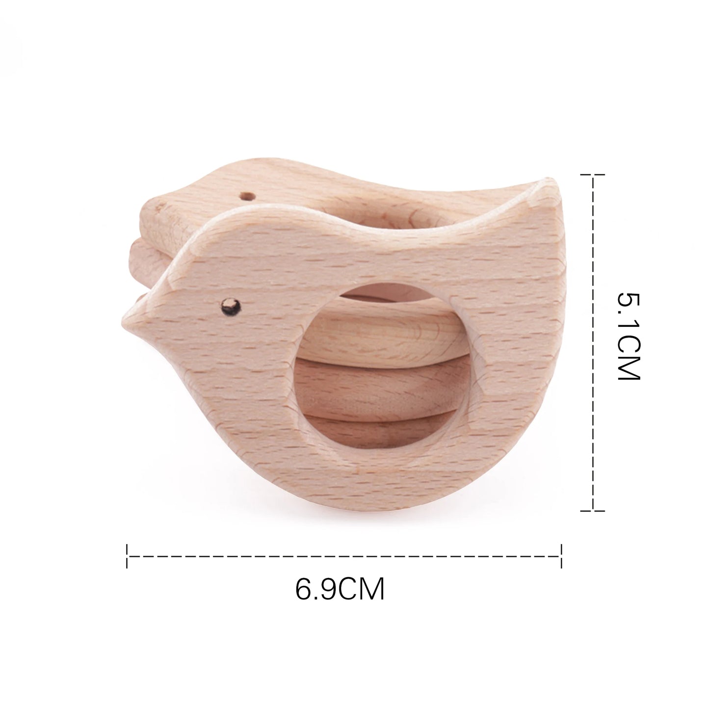 10pc Baby Wooden Teether Beech Bee Pacifier Teeth Pendant Wooden Baby Gym Toys Montessori Animals Baby Products Newborn Gift Kid