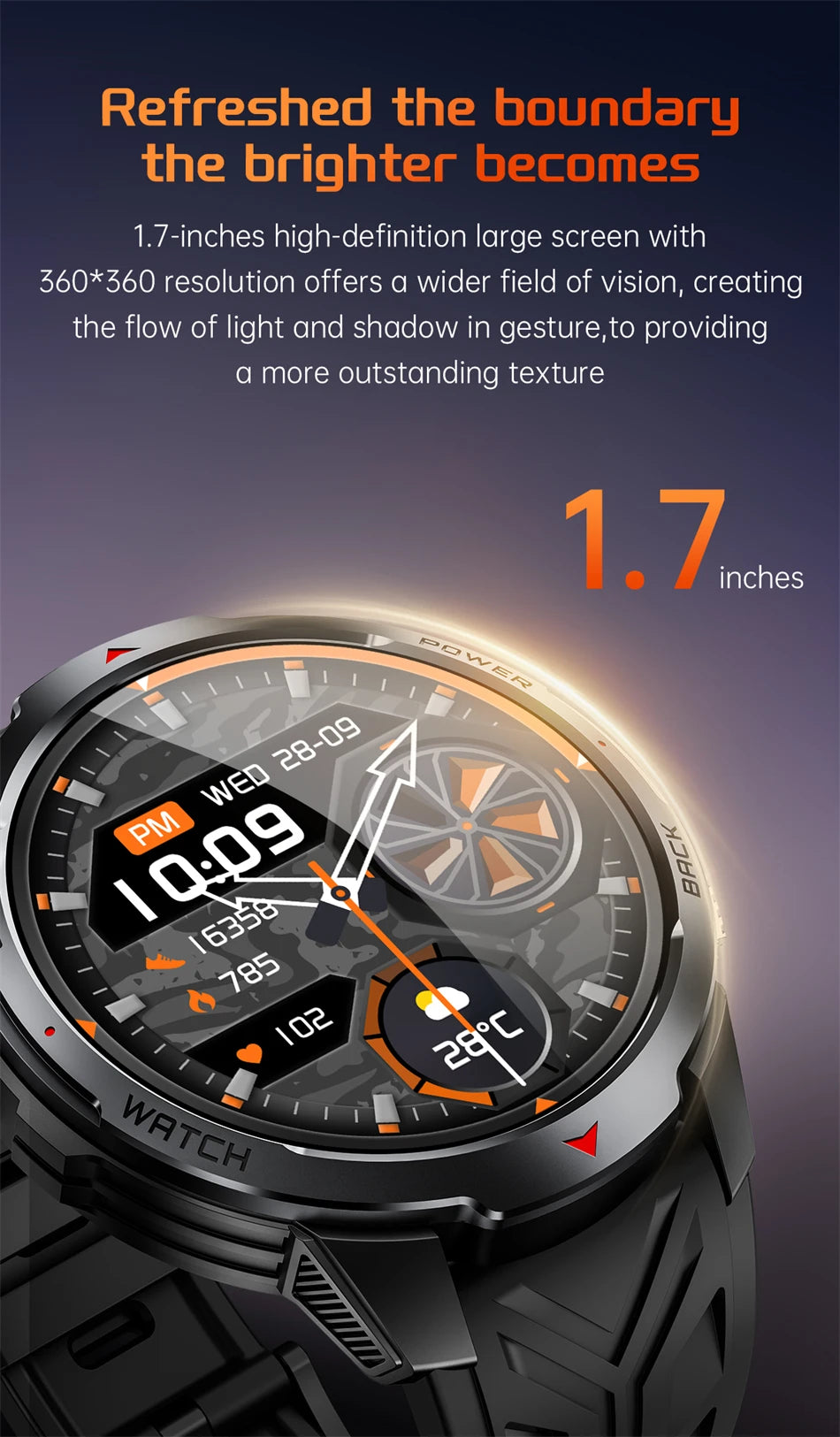 2026 New Smart Watch Men with Flashlight Sports 3ATM Waterproof 1100 mAh Large battery BT Call  Man for Android iOS Smartwatch