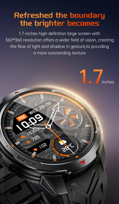 2026 New Smart Watch Men with Flashlight Sports 3ATM Waterproof 1100 mAh Large battery BT Call  Man for Android iOS Smartwatch
