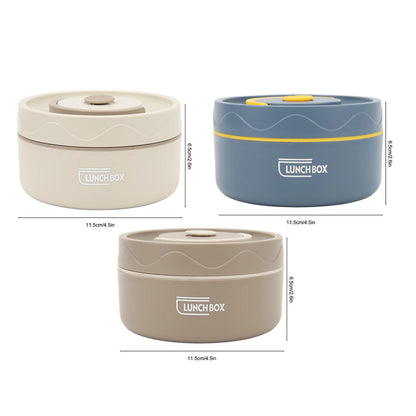 Thermal Cooker Thermal Cooking Pot 420ml 304 Stainless Steel Double Layer Portable Round Shape Thermal Lunch Container