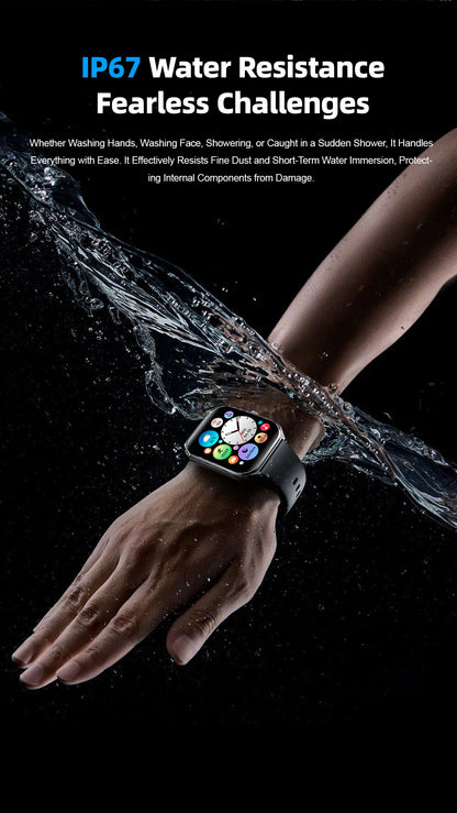 2025 new smart watch, 1.96-inch sports watch, IP67 waterproof, 110+ sports mode, fitness activity tracker, ultra-thin watch.