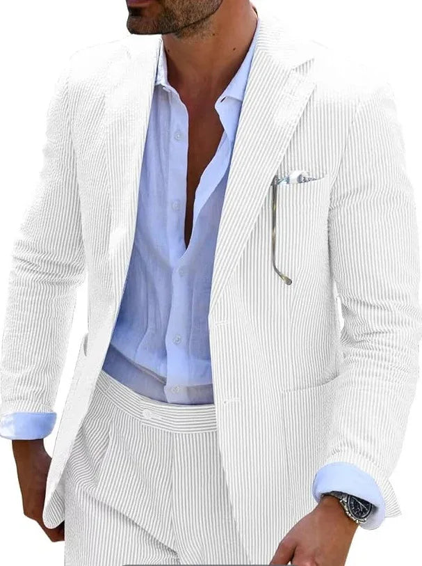 2025 Spring New Men Digital Print Casual Suit Set Jacket Pants Two Piece Cross Border Trade