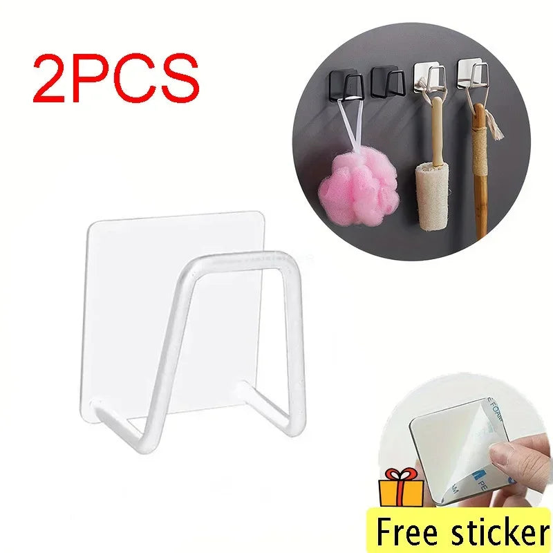 Sponge Holder Kitchen Sink Stainless Steel Sink Shelf Adhesive Holders Drain Drying Rack Wall Hook Accessories Storage Organizer