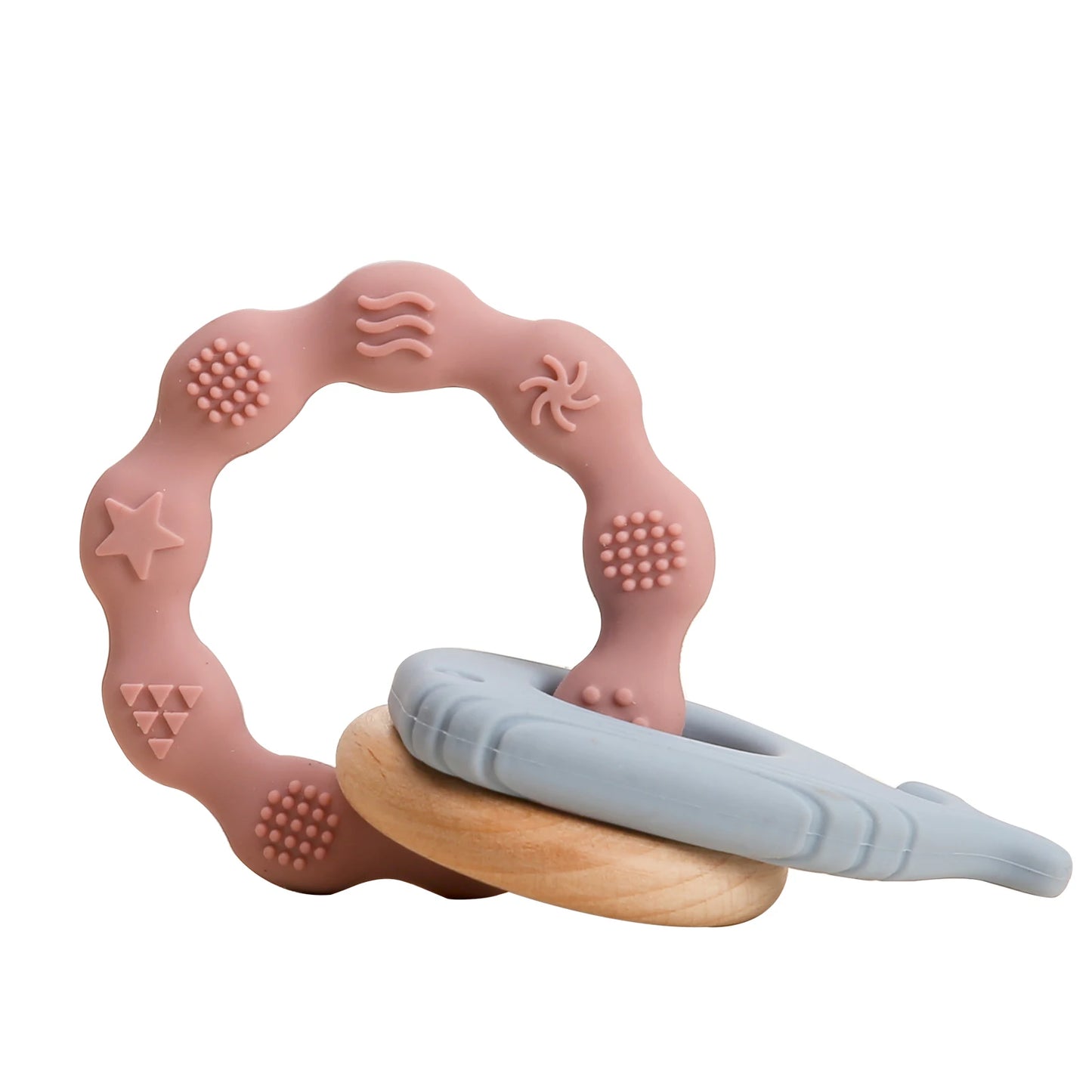 1pc Baby Teether Music Rattles for Kids Animal Crochet Rattle Elephant Giraffe Ring Wooden Babies Gym Montessori Children's Toys
