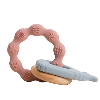 1pc Baby Teether Music Rattles for Kids Animal Crochet Rattle Elephant Giraffe Ring Wooden Babies Gym Montessori Children's Toys