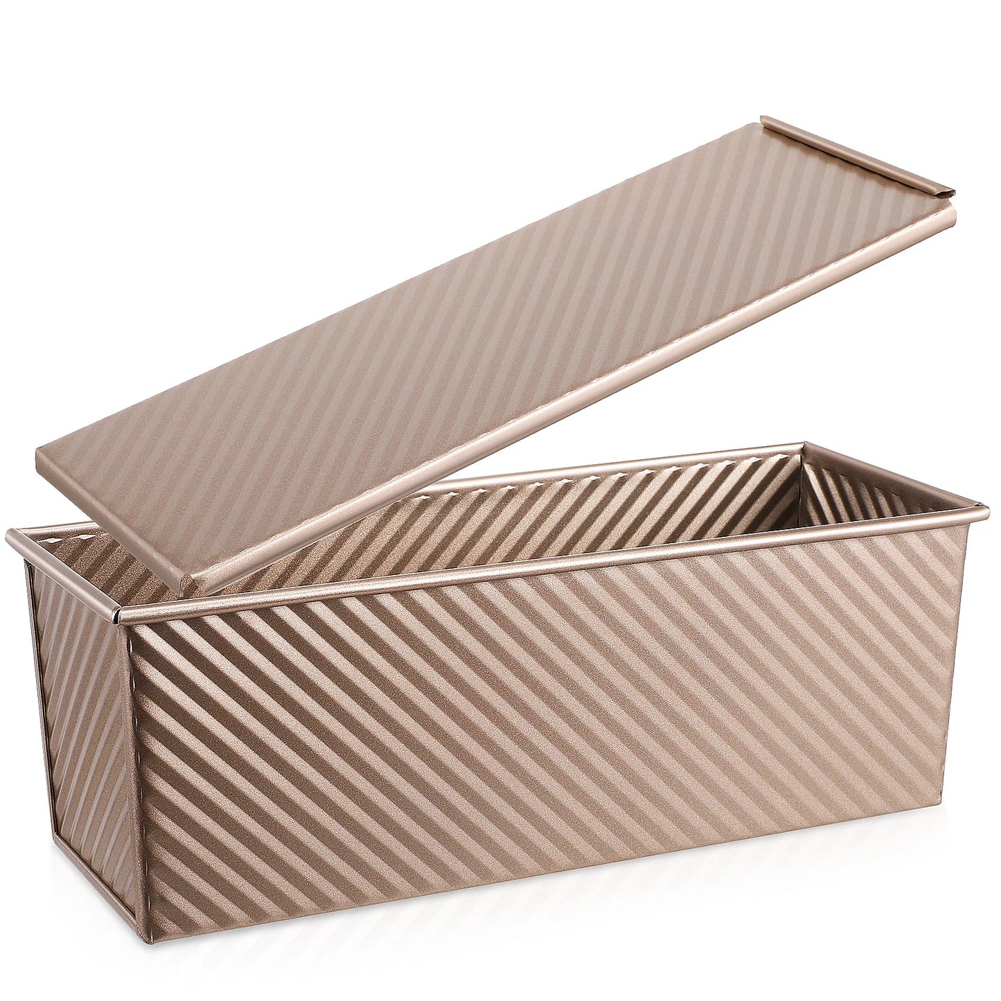 Tin Carbon Steel Non-Stick Rectangular Loaf Pan With Lid For Baking Homemade Bread Metal Baking Mold Oven Safe Loaf Pan For