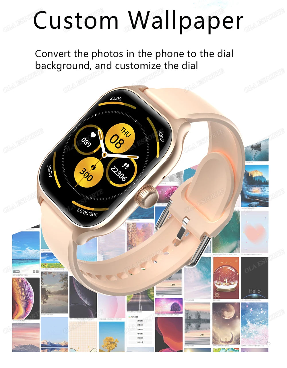 2025 Smart Watch 2.01 Inch HD Display Bluetooth Call Message Preview Sport Modes DIY Dial Weather Forecast Watches For Men Women