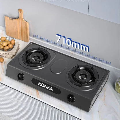 Gas Stove Desktop Double Burner Household Natural Gas Liquefied Stove Raging Fire Estufas De Gas Para Casa Cooktop