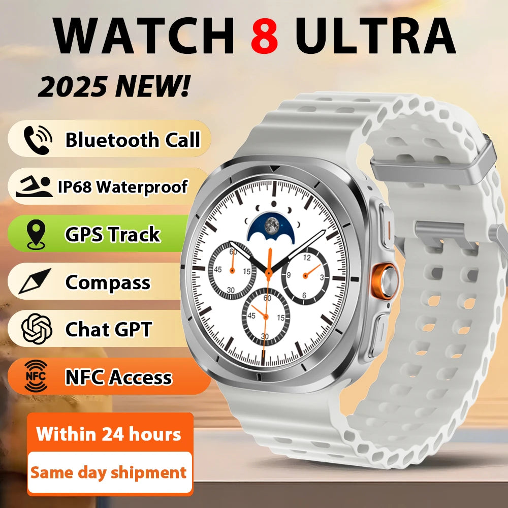 Smart Watch 8 Ultra New Color Matching GPS Compass Smartwatch Bluetooth call NFC IP68 Waterproof Health monitoring Reduction100%