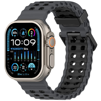 Two-Tone Ocean Silicone Strap for Apple Watch Ultra/2 49mm Sports Comfortable Lightweight Band iWatch 10 9 8 7 6 5 4 SE Bracelet