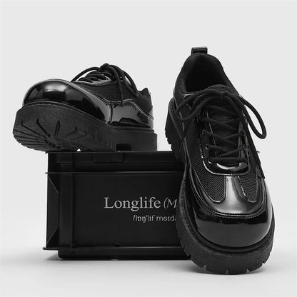 Shoes for Men High Quality Trend Casual Shoes Men Leather Original British Thick Sole Comfort Derby Shoes Sneaker Zapatos Hombre