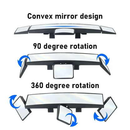 Adjustable Wide-view Rearview Mirror In The Car Wide Angle Panoramic Assisting Interior Clip On Convex Rear View Mirror For Car
