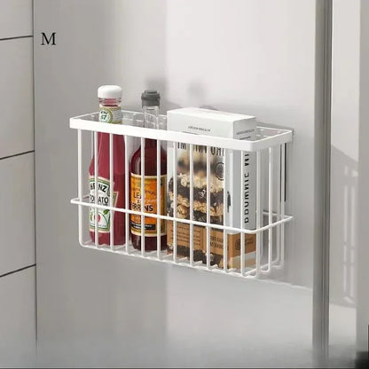 Magnetic Storage Shelf Kitchen Refrigerator Suspended Convenient Space Saving Basket Household Items Spice Condimentor Organizer