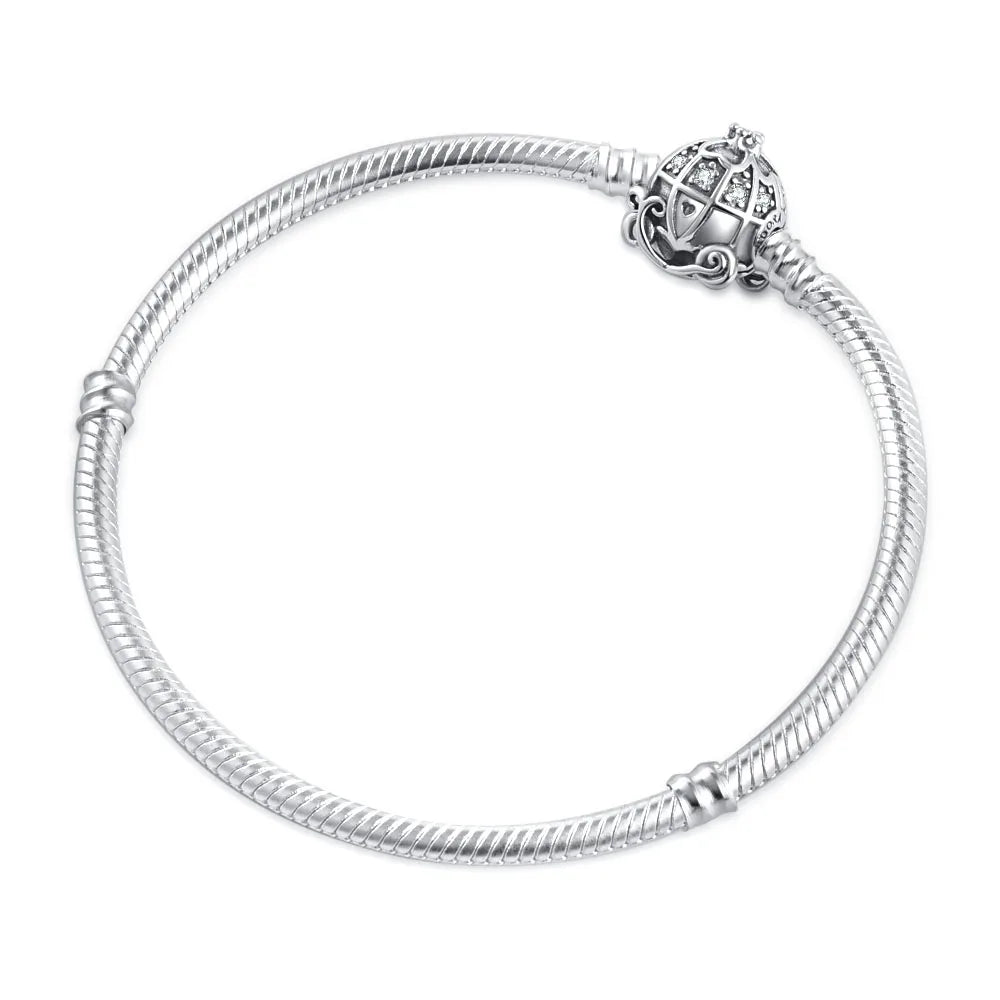 2025 New Disney Mickey Mouse Spider Man Heart Clip Original 925 Silver Plated Bracelet Love Buckle Bead Decoration DIY Women's