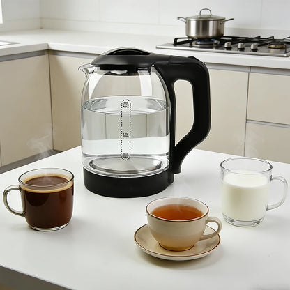 2.0L Electric Glass Kettle Fast Boil Auto Shut Off Dry Boil Protection Borosilicate Glass  Kitchen Appliance for Home