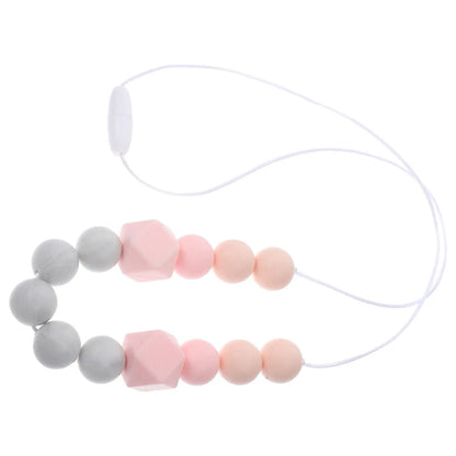 Blue Black Contrast Necklace Teething For Baby Silicone Nursing Breastfeeding Child Teeth Sensory Toys Chewable Jewelry Kids