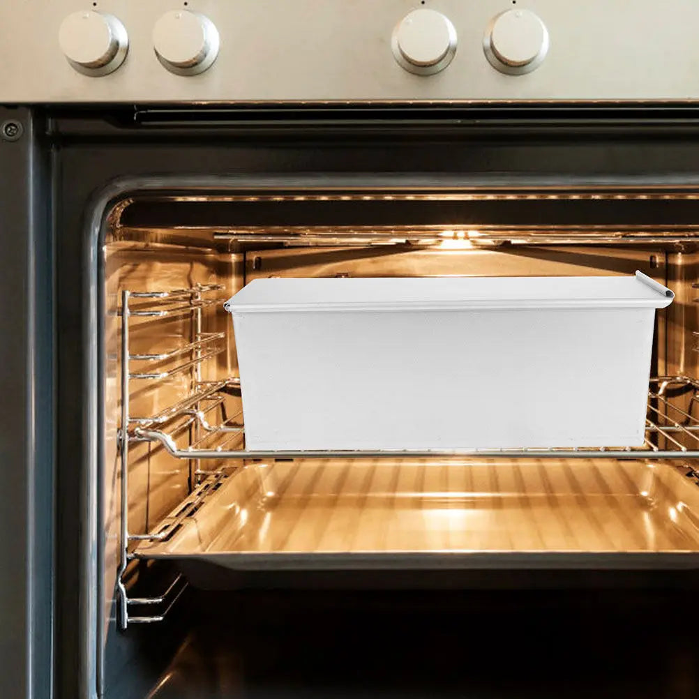Bread Pan Loaf Pans for Homemade Bakeware with Cover Nonstick Baking Silver Tin Lid Tray