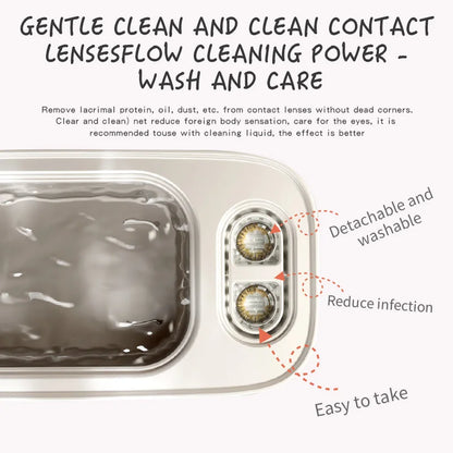 Pink Upgrade Ultrasonic Cleaner 48Khz High Frequency Jewelry Glasses Contact Lens Cleaning Machine - Home Health Care