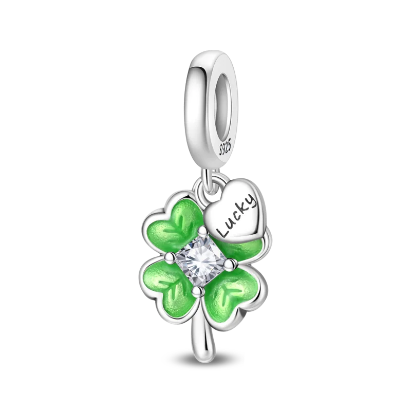 Lucky Clover Series Bead 925 Sterling Silver Original Charms Fit Pendant Charm Bracelet Dangle for Women DIY Fine Jewelry Making