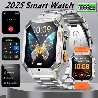 Smart Watch 2.01 Inch Screen Bluetooth Call 1000mAh Voice Assistant Watch Sport Fitness 3ATM Waterproof Smartwatch For Men 2025