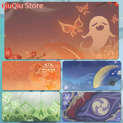 Genshin Impact Postcard Mouse Pad Large Custom Computer Keyboard Game Pads Home Office Desktop Mat