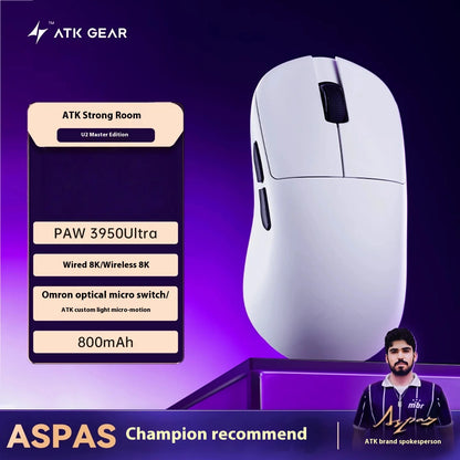 New Atk Lietong U2 Lightweight Wireless Bluetooth Mouse For Gaming Computer Office Ergonomic Design Triple Mode Specialty Mouse