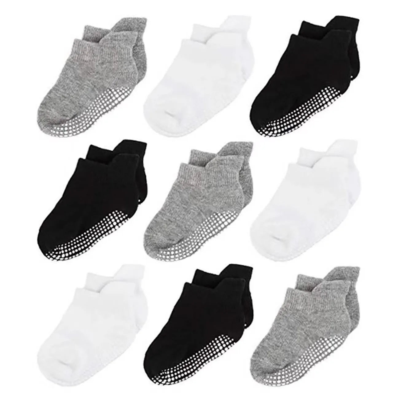 6 Pairs Spring Summer Baby Cotton Short Socks Solid Color Anti-Slip Floor Socks for Boy Girl Casual Kids Boat Socks 0-3 Years