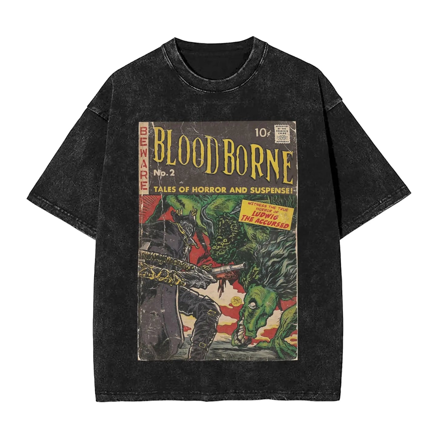 Bloodborne Darks Souls Washed T Shirts Streetwear Hip Hop Vintage T-Shirt  Tees Tops for Men Women Cotton Street Graphic Printed