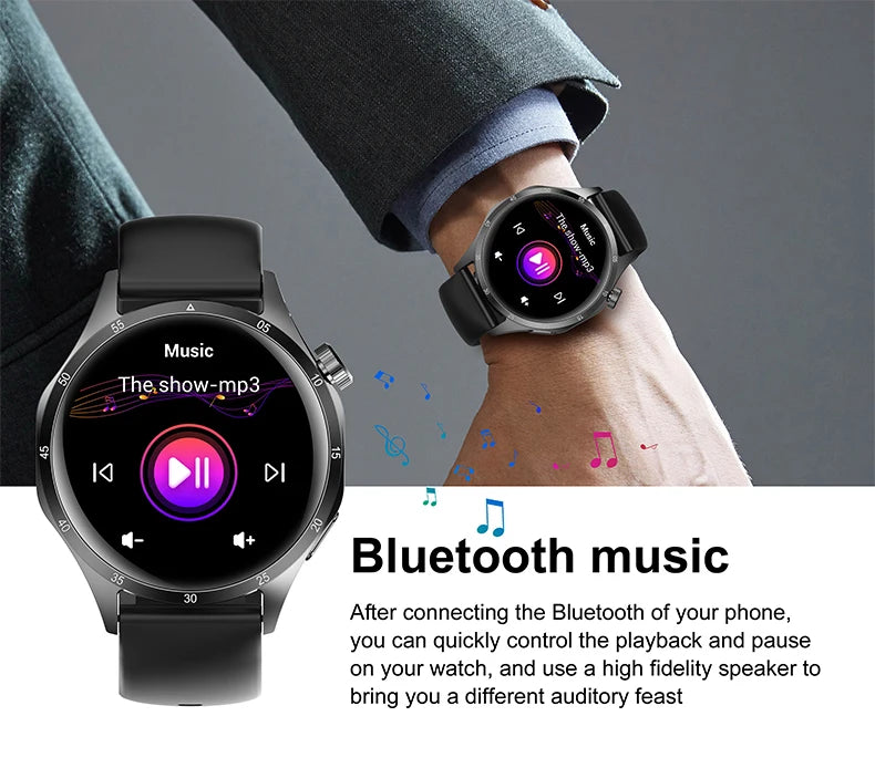 2025New Smart Watch Men Full Circle HD Screen Wireless Call Smartwatch Call Reminder GPS Sports Track Bracelet Music Clock+ Gift