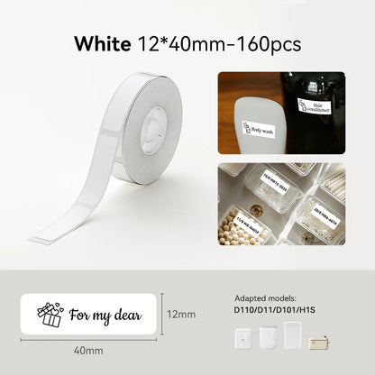 Niimbot Thermal Paper Waferproof White Label Adhesive Sticker Compatible With D11/D110/D101 Printer Label Maker For Home Office