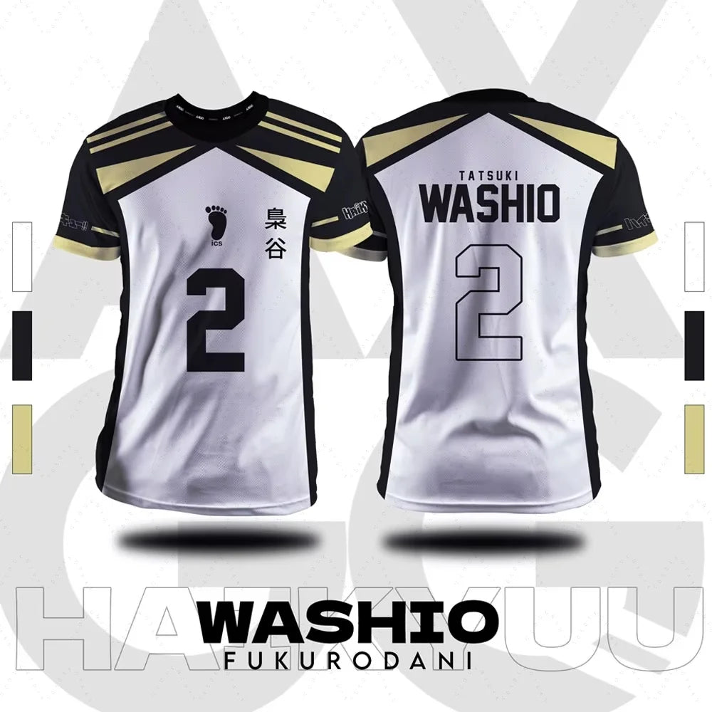 New Summer Fall Haikyuu Fukurodani Cartoon Anime Cosplay Men Jersey Summer Short Sleeve Children Tee Top Fashion Women T-Shirt
