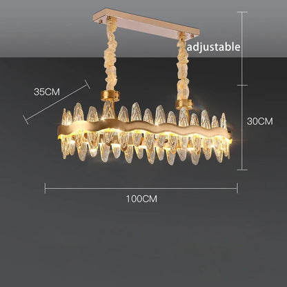 Living Room Luxury Crystal Chandeliers Modern Island Lighting Golden Lobby Decorative Lights