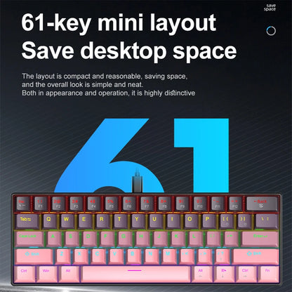 Mechanical keyboard APAYADO Wired Gradient 60% keyboard RGB Backlit 61 Keys gaming accessories Mini Layout for PC/Laptop