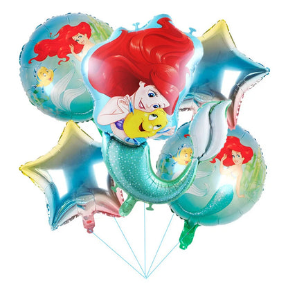 The Little Mermaid Birthday Party Decoration Princess Ariel Paper Napkin Plate Cup Tablecloth Balloons Kids Baby Shower Supplies
